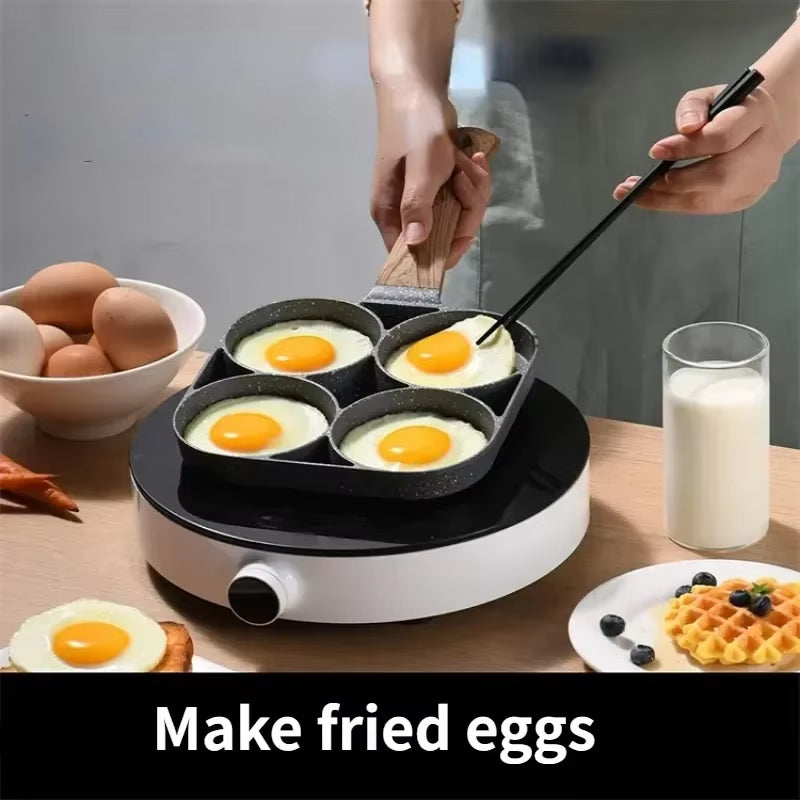 4-Hole Nonstick Egg Pan - Omelette & Breakfast Frying Pan