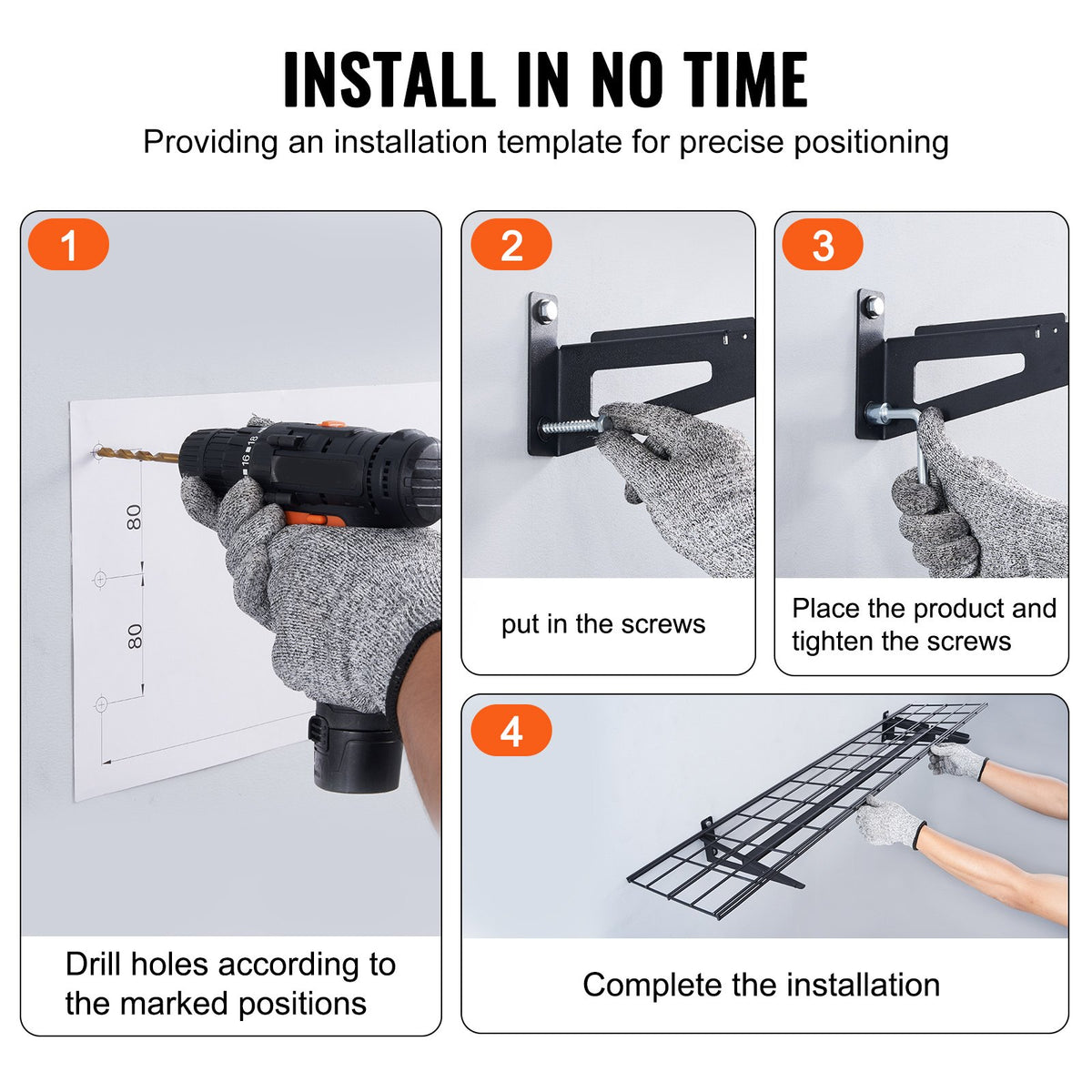 Wall Mounted Garage Shelves 2-Pack, 4 x 1 ft Steel, 400 lb Total – image 4