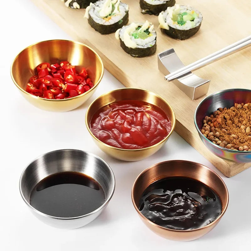 Stainless Steel Sauce Dishes Set - Gold or Silver Dipping Bowls – image 3