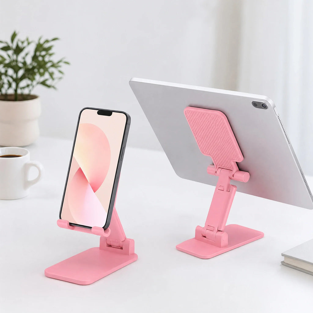 Foldable Tablet Stand, Pink Phone Holder 90-135 Degree Angle – image 4
