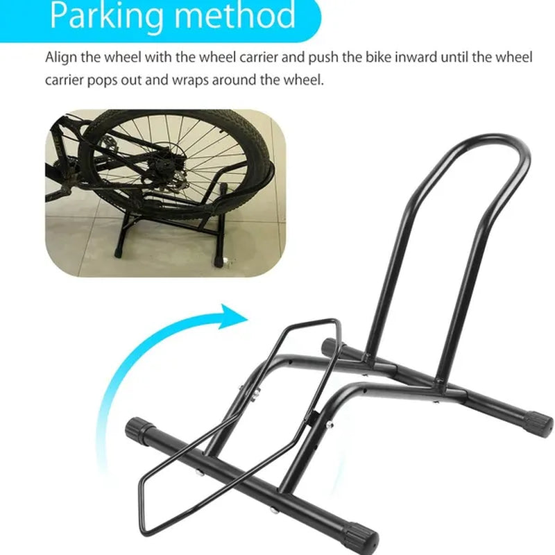 Bike Floor Stand, 2-in-1 Wheel Rack for 16–29 in Bikes – image 6