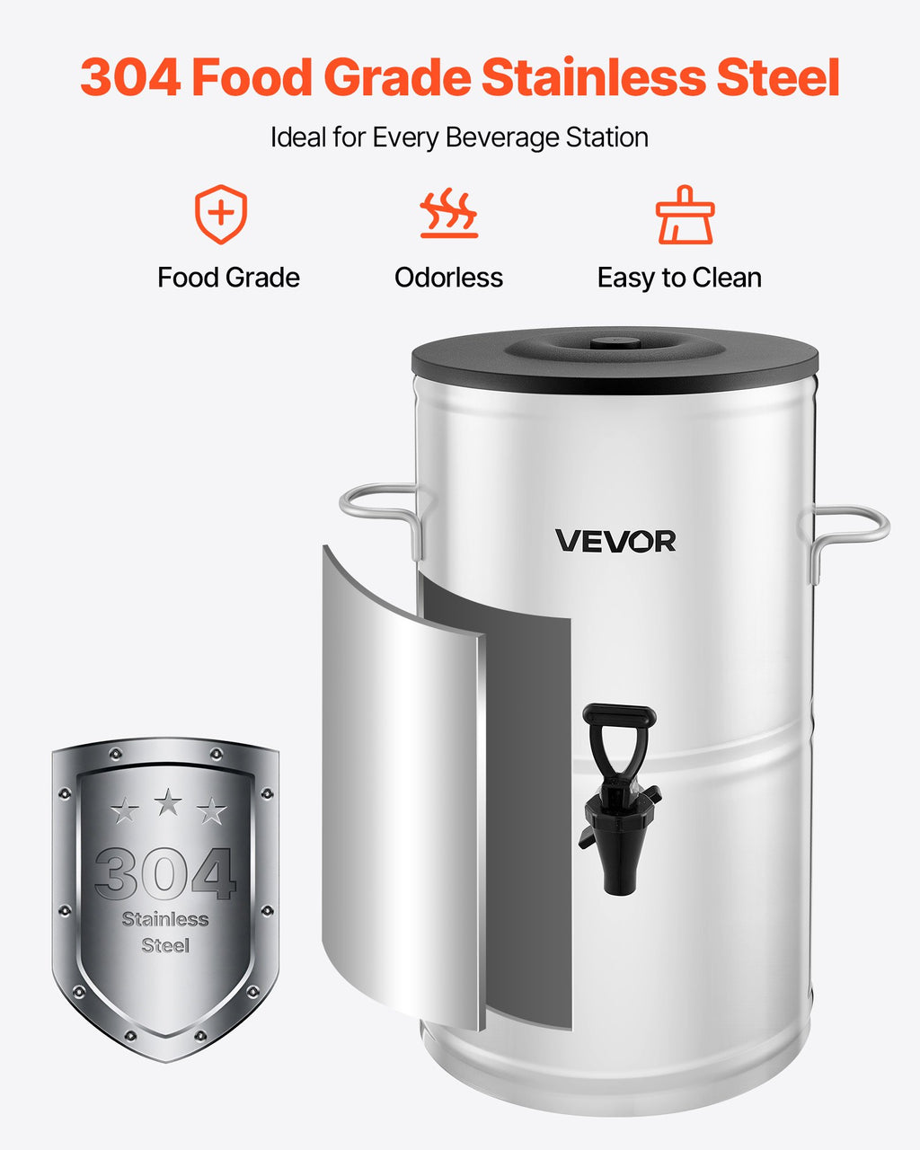 Iced Tea Dispenser 4 Gallon, 304 Stainless Steel Beverage Server – image 4