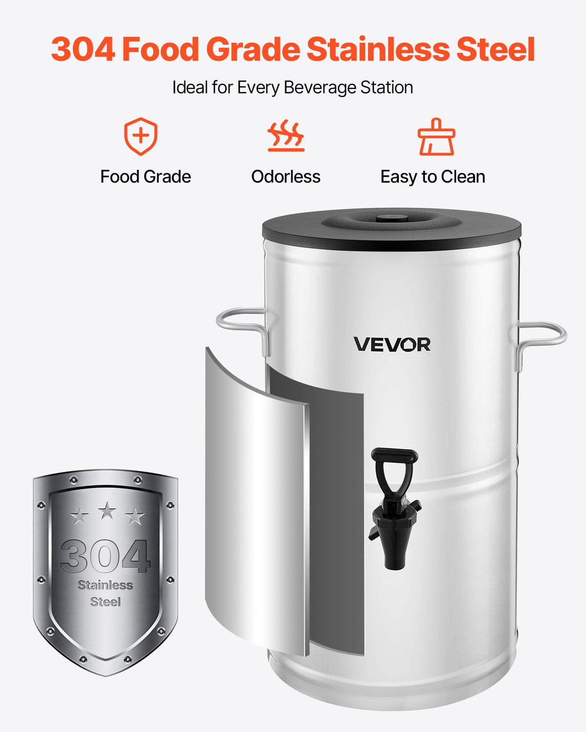 Iced Tea Dispenser 4 Gallon, 304 Stainless Steel Beverage Server – image 4