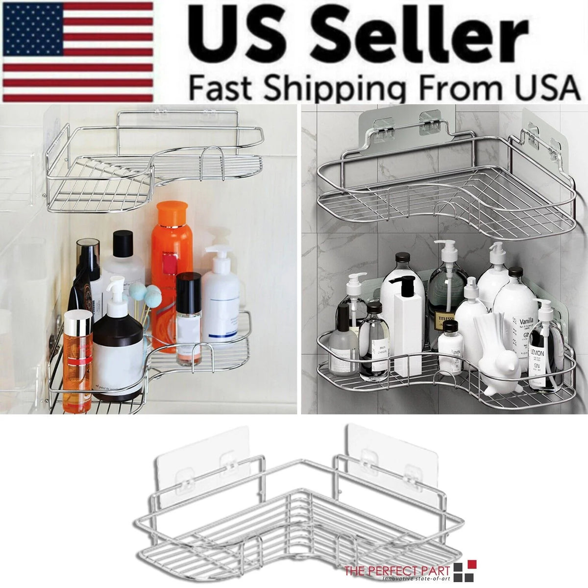 Corner Shower Caddy, Stainless Steel Triangle Bathroom Rack