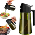 Oil Sprayer Bottle - 2-in-1 Glass Olive Oil Dispenser, 16 oz
