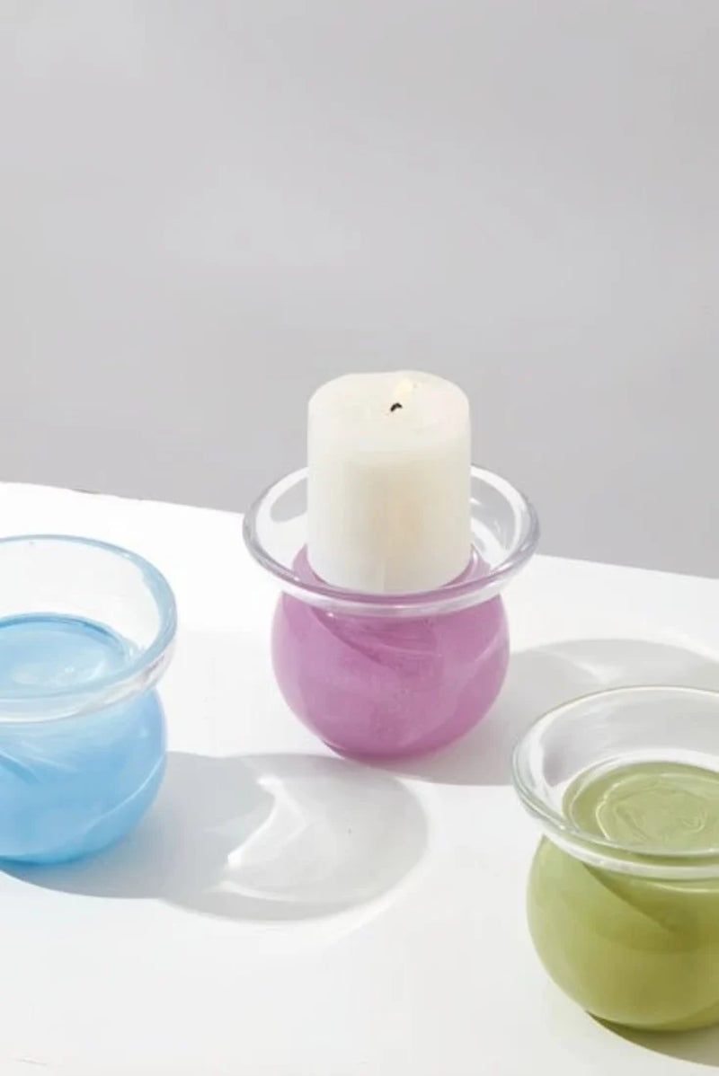 Handblown Glass Candle Holders, Reversible Taper and Pillar – image 3
