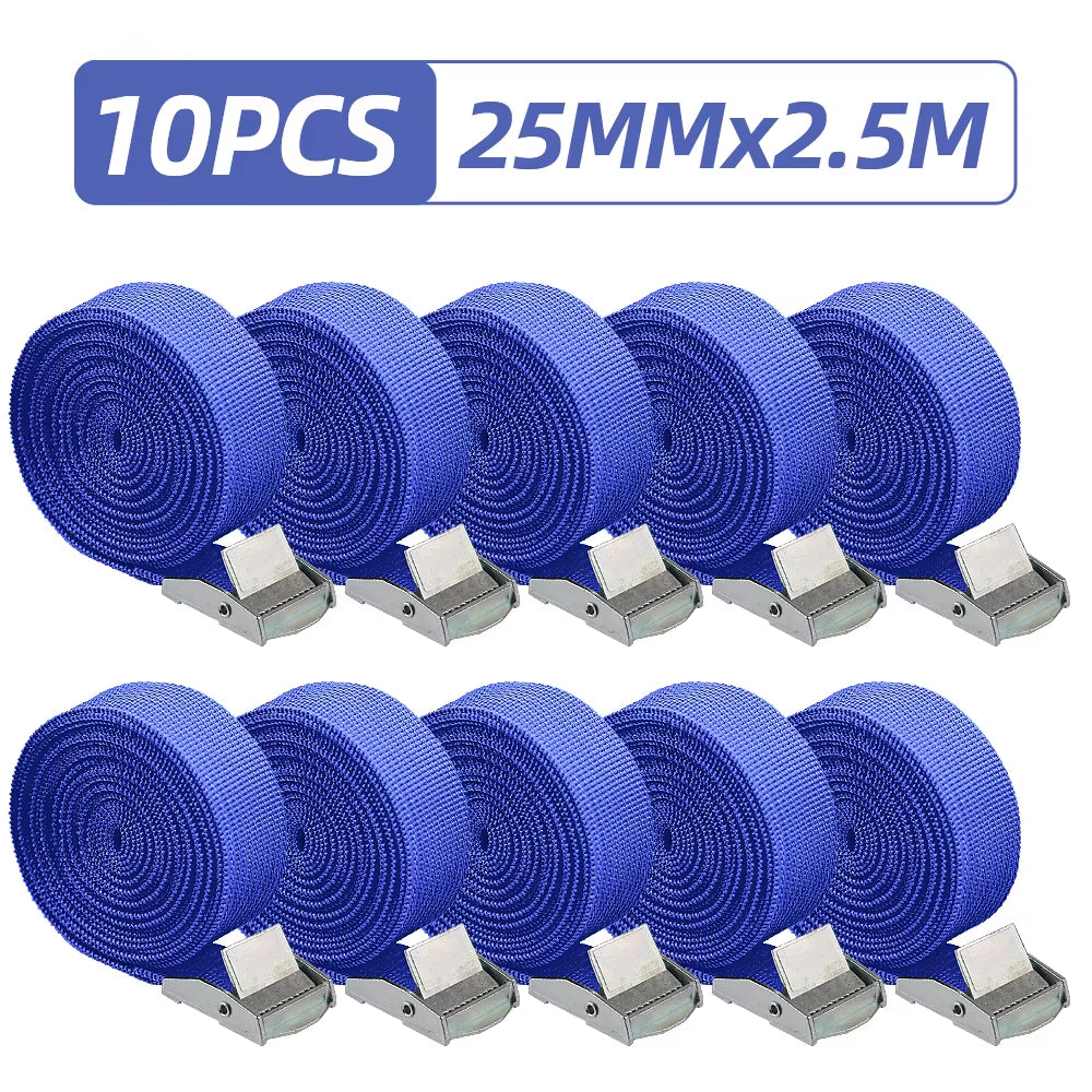 Lashing Straps 10 Pcs Reusable Cam Buckle Tie-Down Straps – image 2