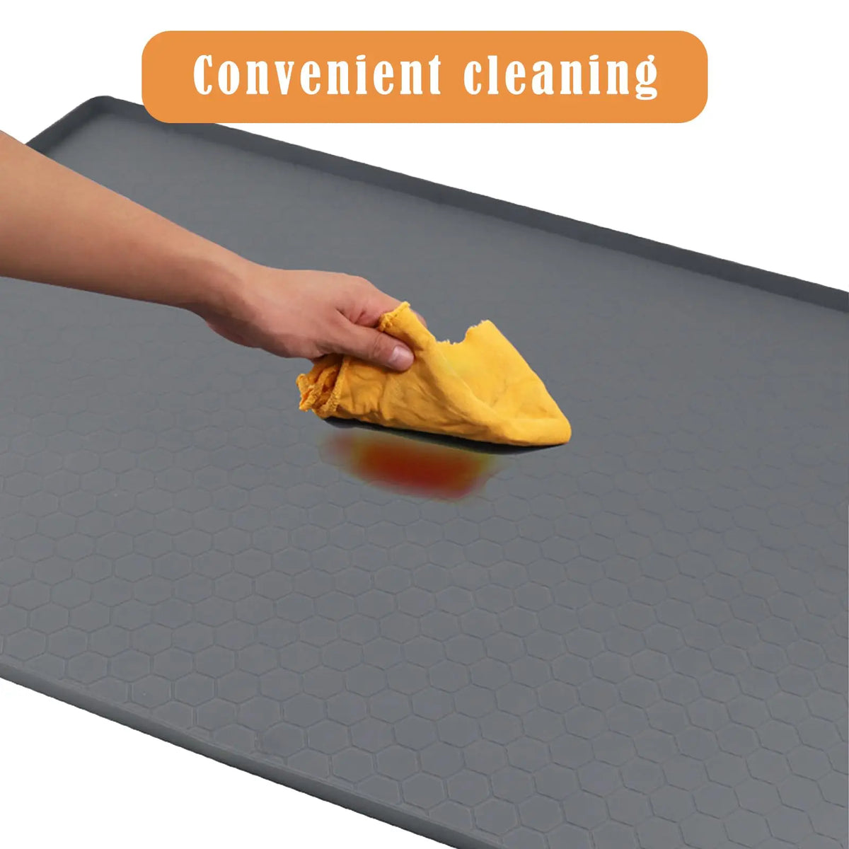 Under Sink Mat – 34 x 22 in Silicone Cabinet Liner Drip Tray – image 5