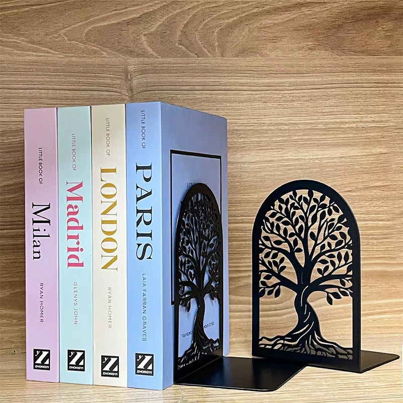 Decorative Bookends - Black Metal Tree of Life Book Ends – image 2