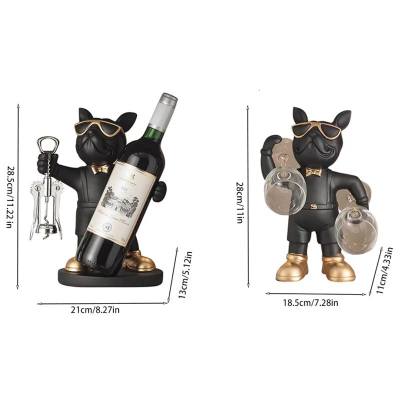 French Bulldog Wine Bottle Holder, Resin Countertop Wine Stand – image 7