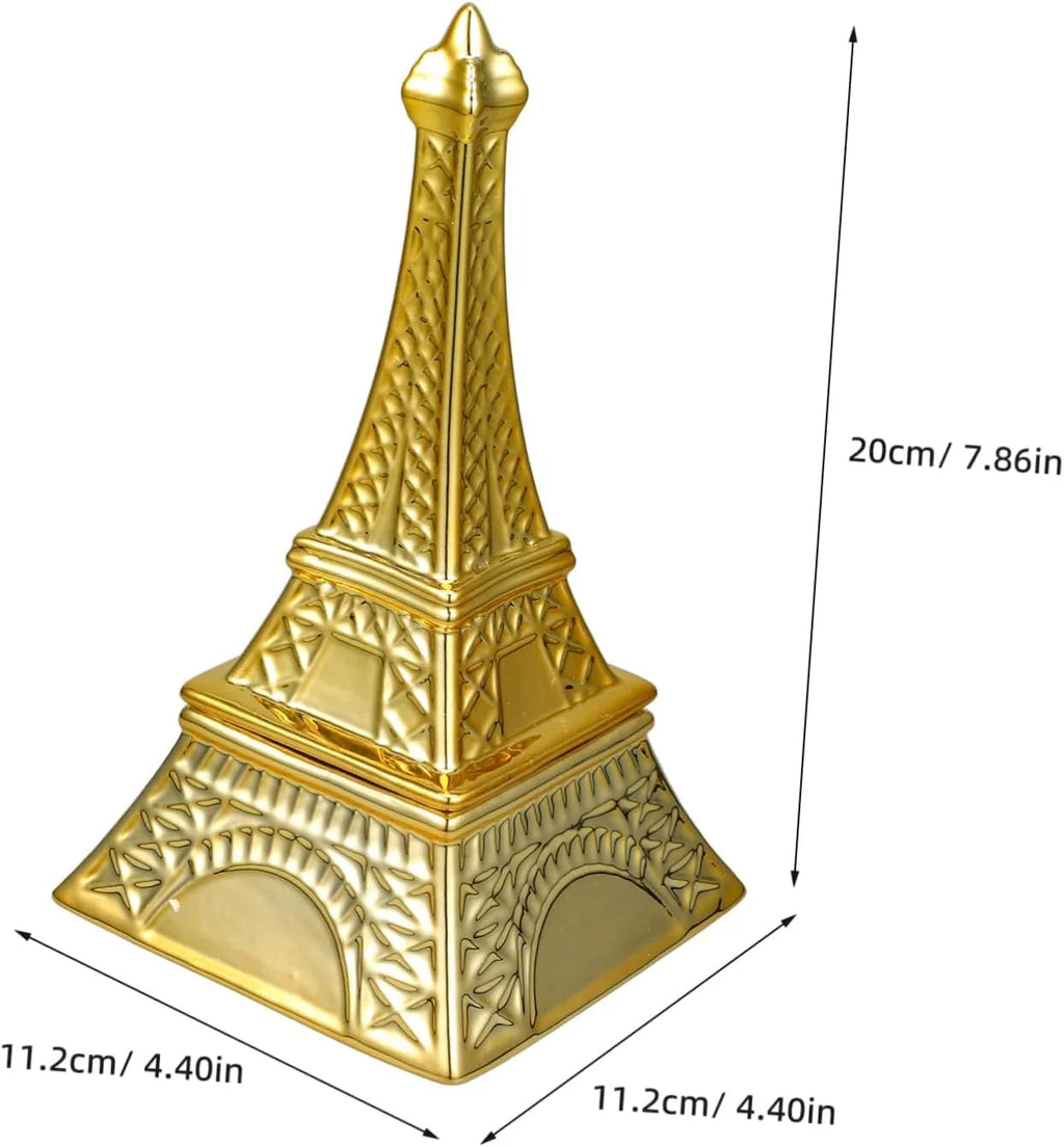 Pyramid Jewelry Box, Golden Ceramic Trinket Holder for Rings – image 4