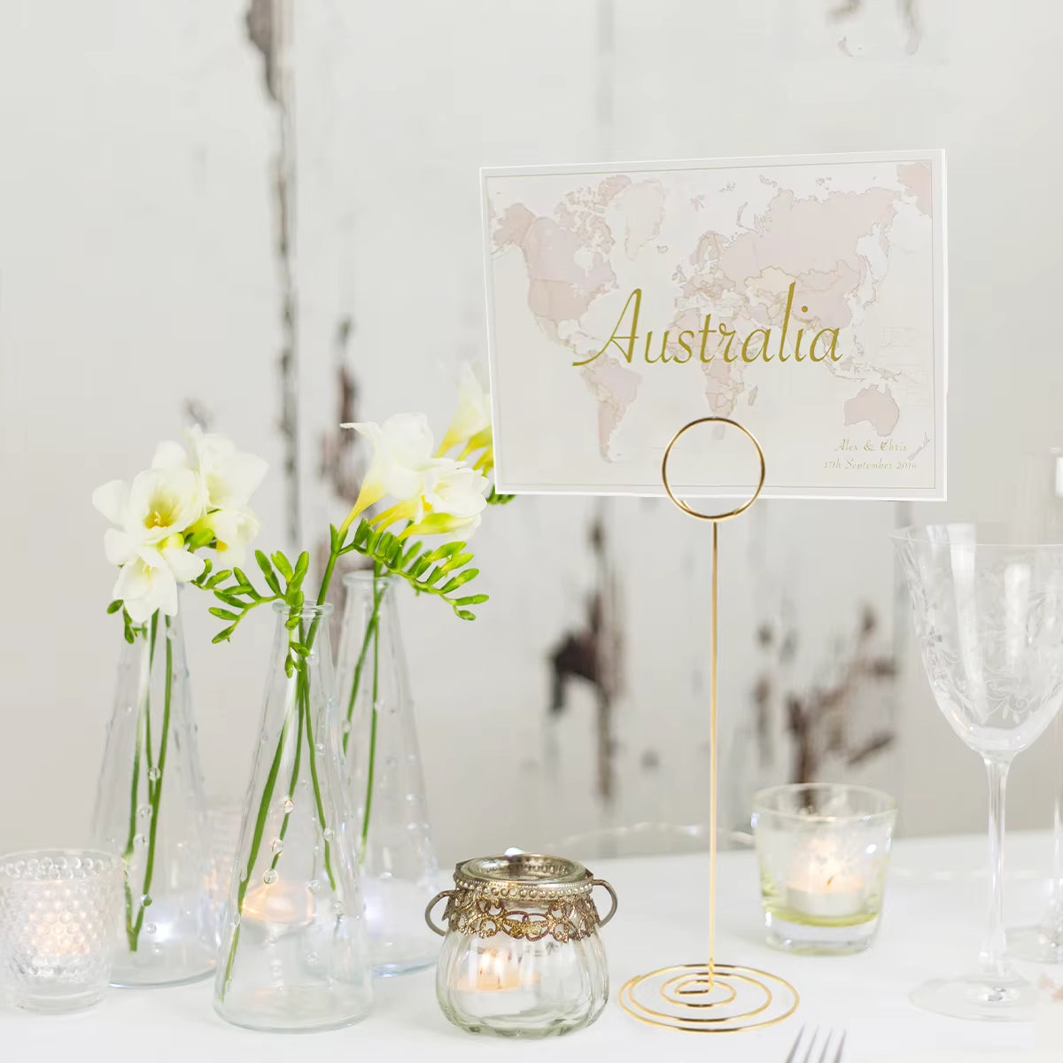 Place Card Holders 36 Pack, Gold Metal Table Number Stands – image 4