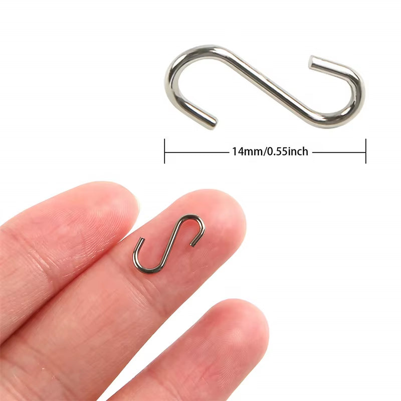 Mini S-Hook Ornament Hooks – 100 Pack with Storage Box – image 3
