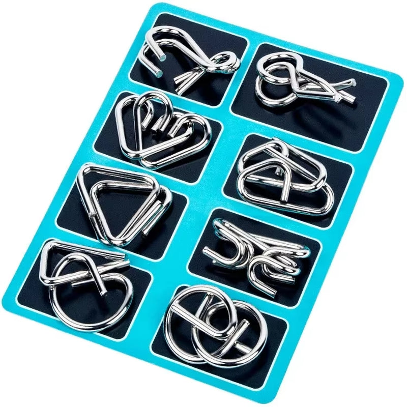 Metal Brain Teaser Puzzle Set - 8 Wire Disentanglement Puzzles – image 9