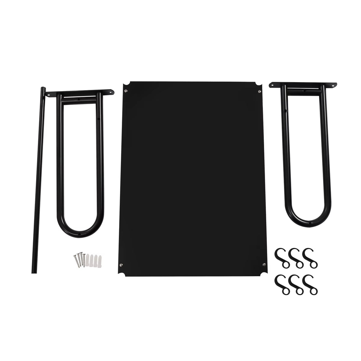 Wall Mount Microwave Shelf, Heavy Duty Steel Kitchen Shelf with 6 Hooks – image 6