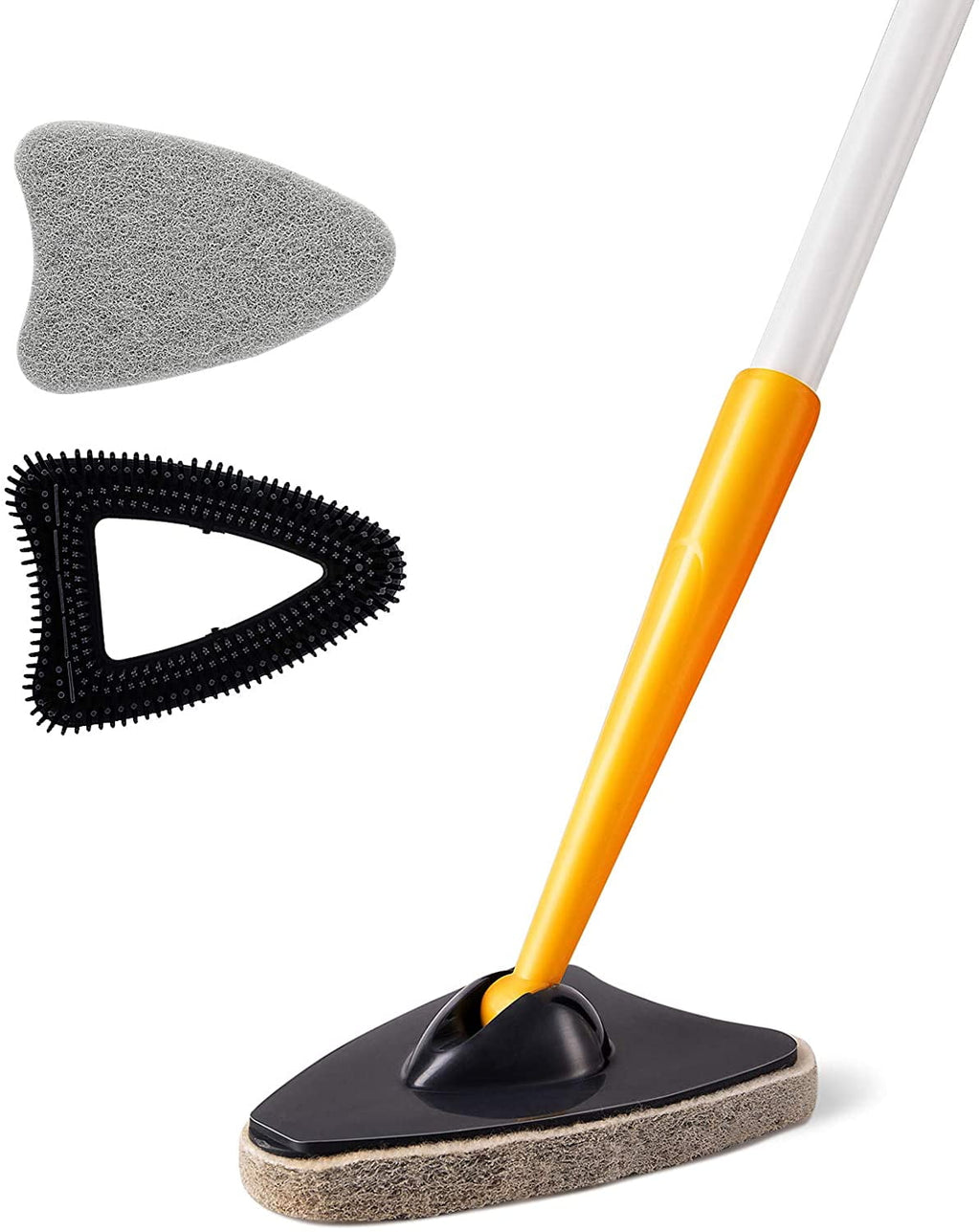 Tub Tile Scrubber Brush, 2-in-1 with 50 in Pole and Scouring Pads