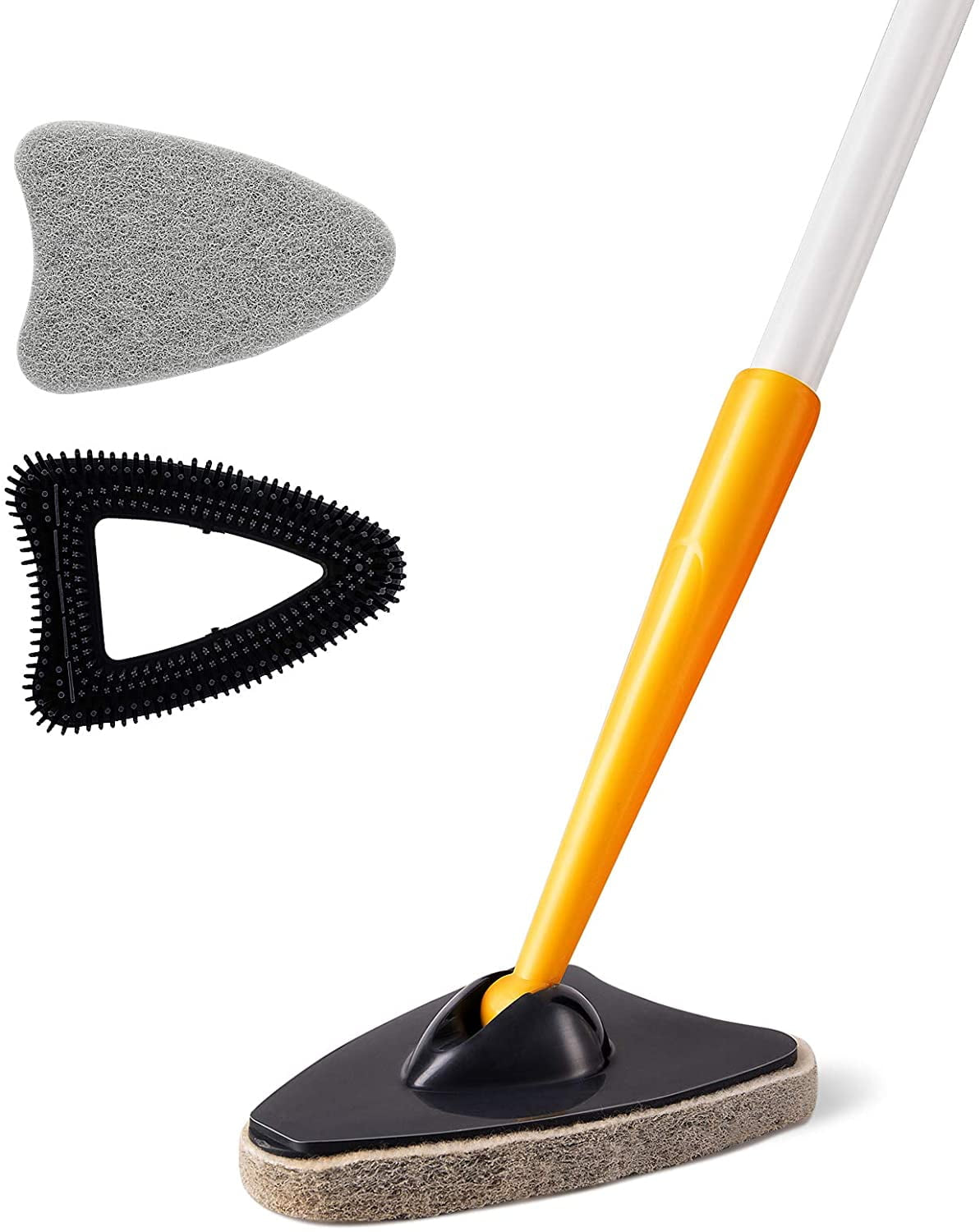 Tub Tile Scrubber Brush, 2-in-1 with 50 in Pole and Scouring Pads
