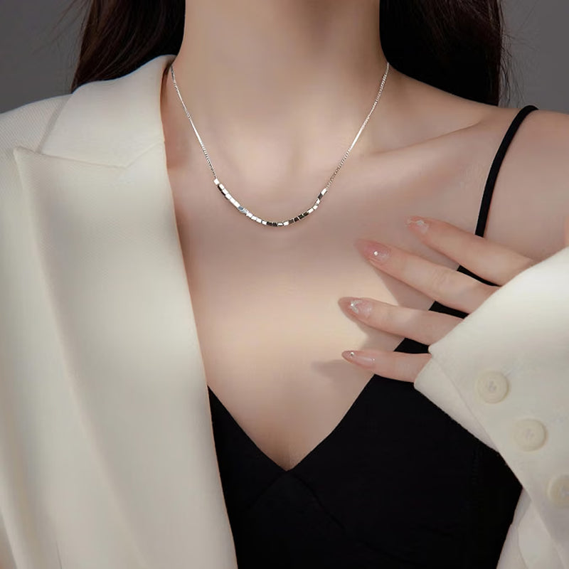 Sterling Silver Square Pendant Necklace with Gift Box – image 4