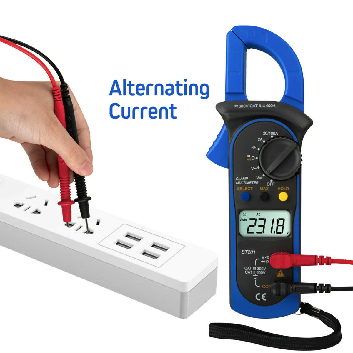 Digital Clamp Meter Multimeter, Auto Range AC/DC Electrical Tester