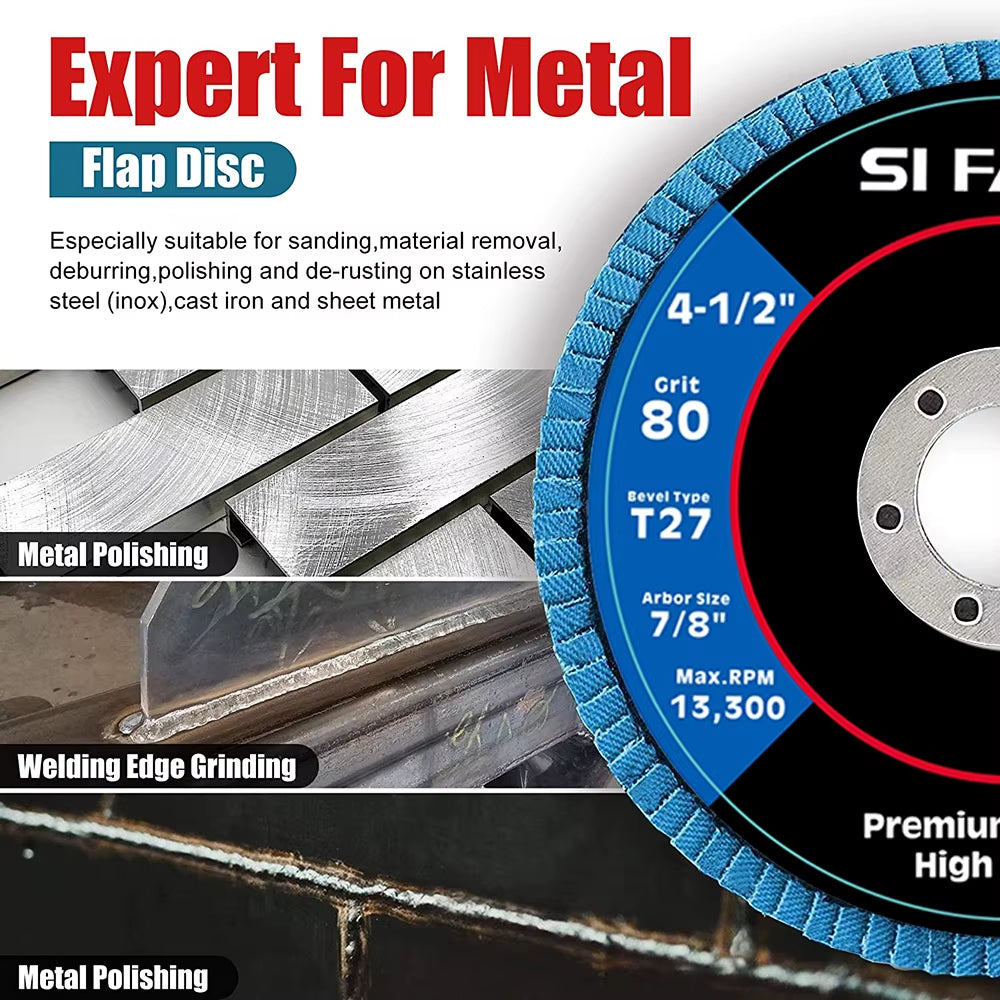 Welding Flap Discs 10 Pack 4.5 in T27 Zirconia for Angle Grinder – image 6