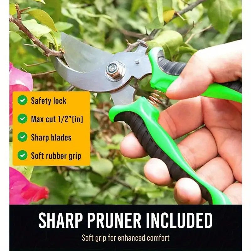 8-Piece Garden Hand Tool Set with Storage Bag and Gloves – image 7