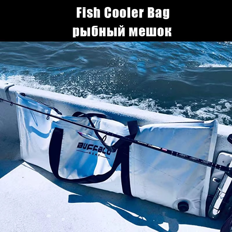 40 x 17 in Insulated Fish Cooler Bag, Leakproof Kill Bag with Drain – image 3