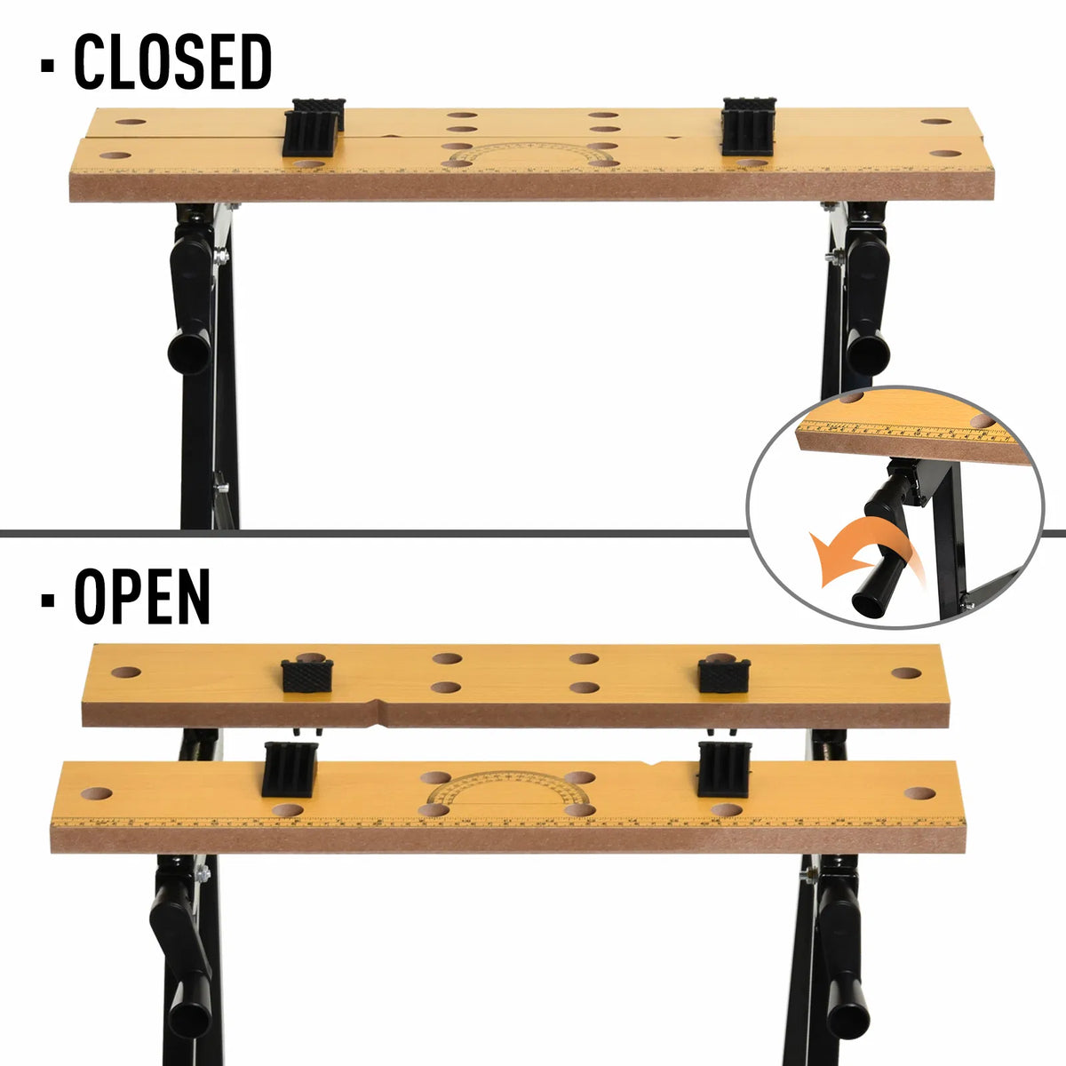 Folding Workbench with Clamping Top, Steel Frame, 220 lb Capacity – image 5