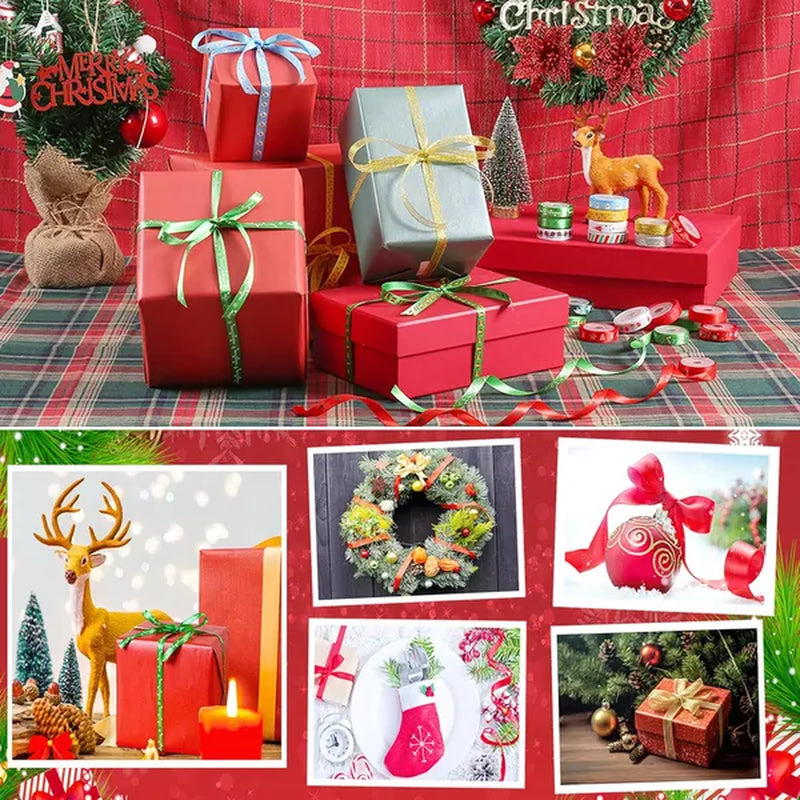 Christmas Gift Wrapping Ribbon 20 Rolls 100 Yards 3/8 Inch – image 3