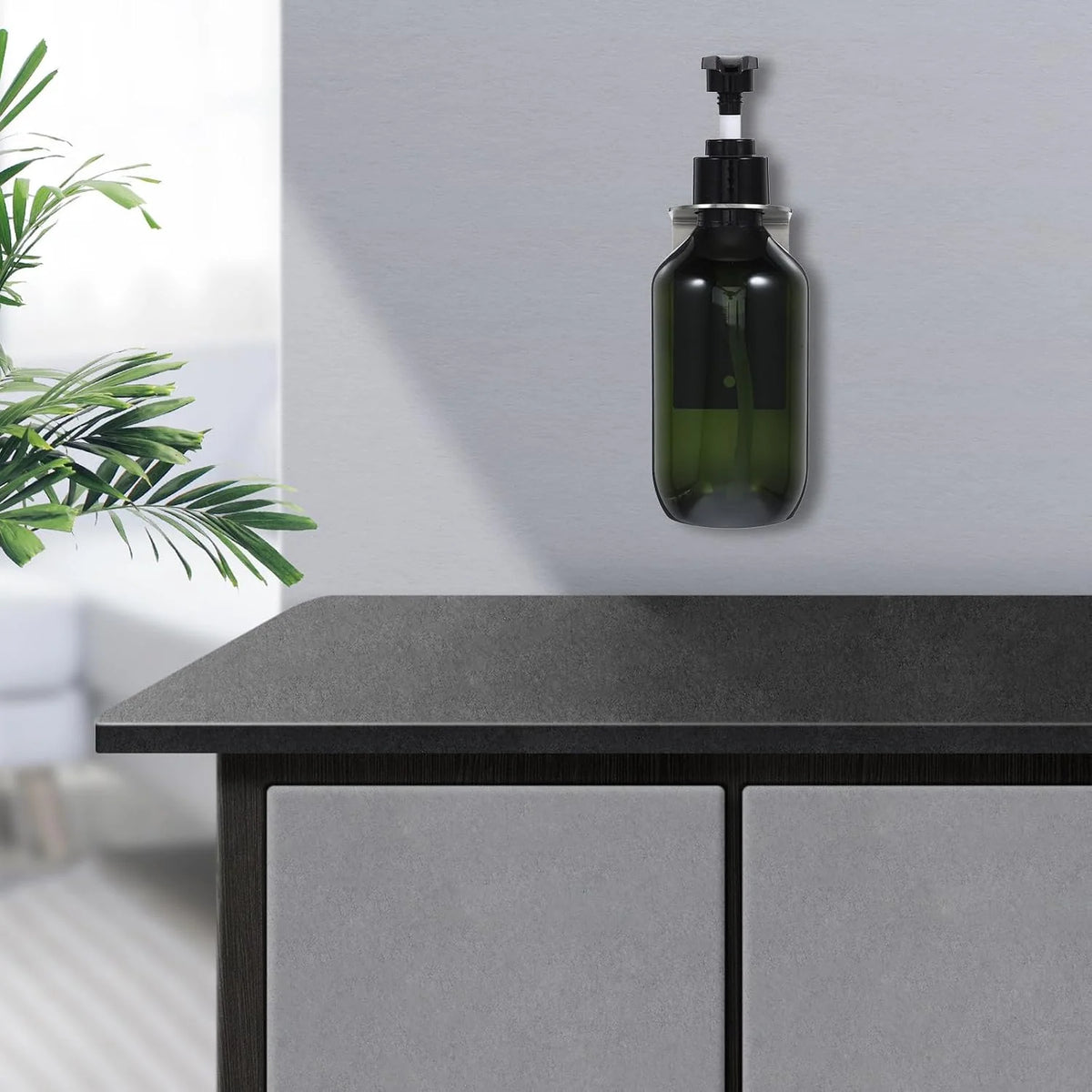 Wall Mount Soap Dispenser - Stainless Steel Shelf with Bottle – image 5