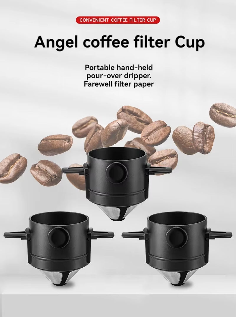 Collapsible Pour-Over Coffee Dripper, Reusable Steel Filter – image 5