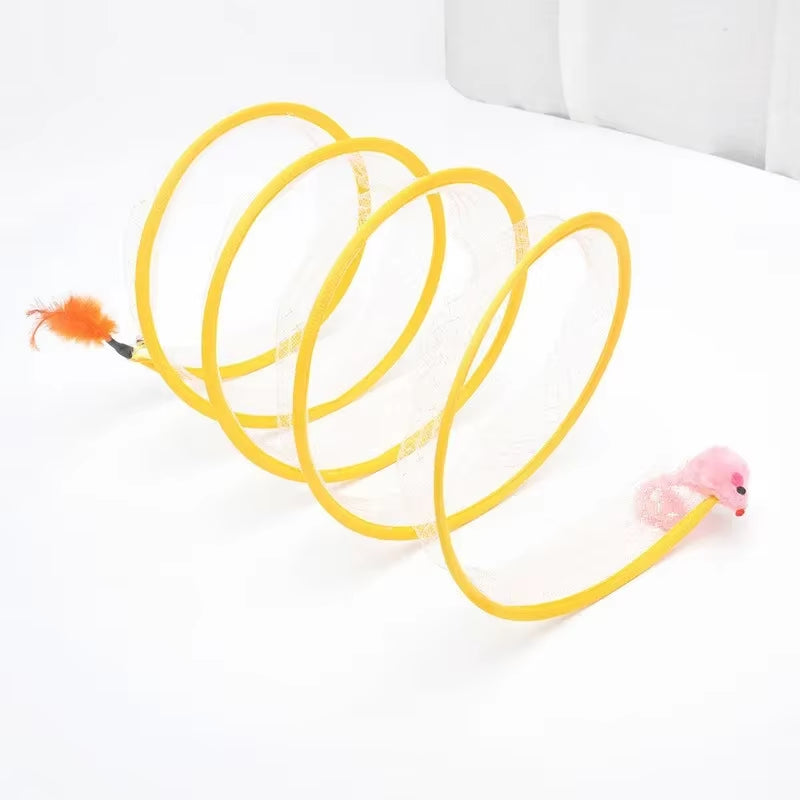 S-Shaped Cat Tunnel - Foldable Play Tube with Ball – image 6