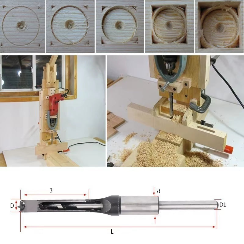 Carpentry Hollow Chisel Mortise Bit - HSS Square Hole Mortising Chisel – image 4