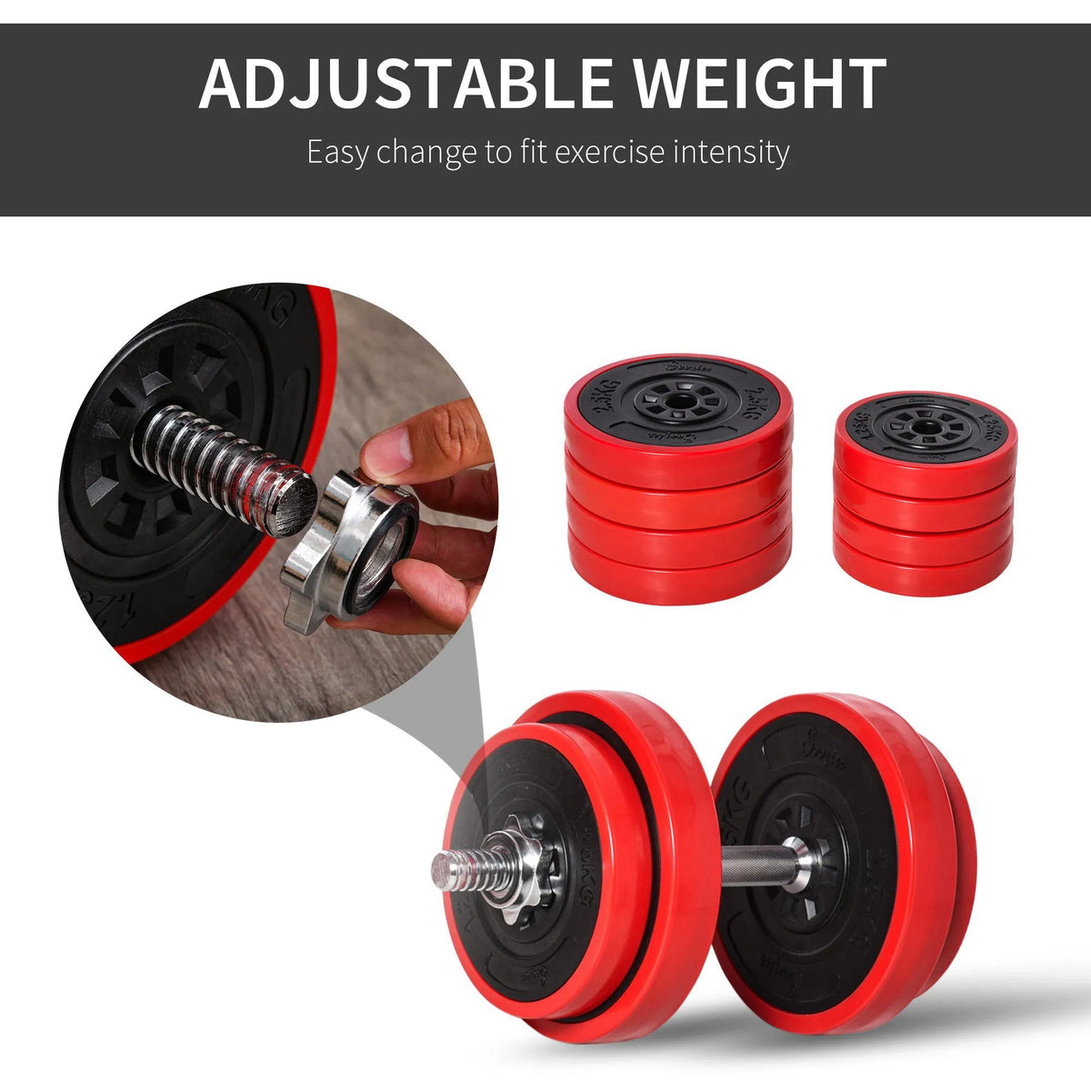 Adjustable Dumbbell Barbell Set – 44 lb 2-in-1 Home Gym Weights – image 7