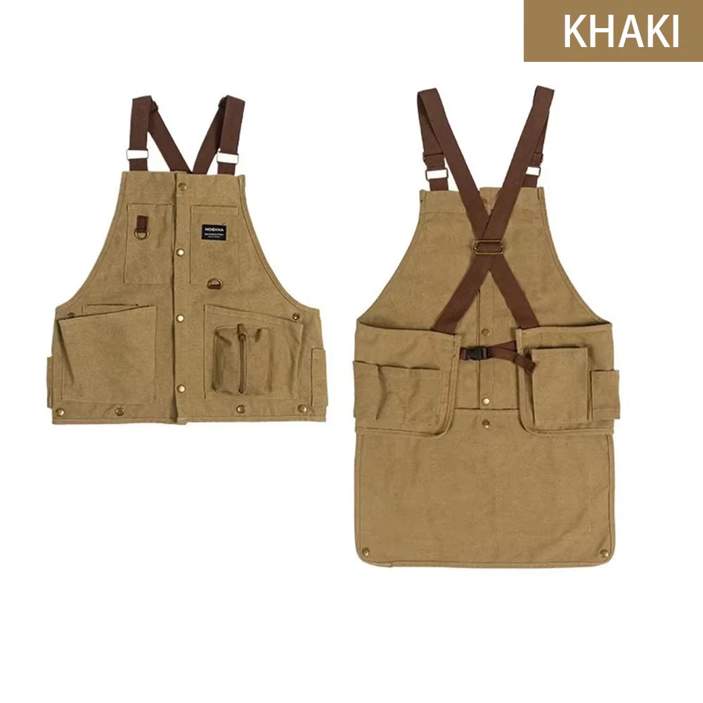 Workwear Apron Vest Unisex 2-in-1 Detachable Tool Apron
