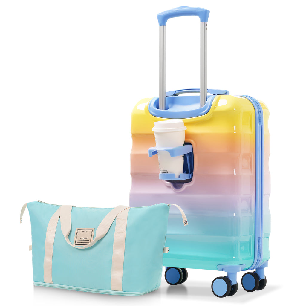 20 in Carry-On Suitcase with Cup Holder and Duffel, 2-Piece Set – image 1