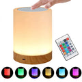 Dimmable Bedside Touch Lamp - 13 Color Changing Night Light with Remote & Timer