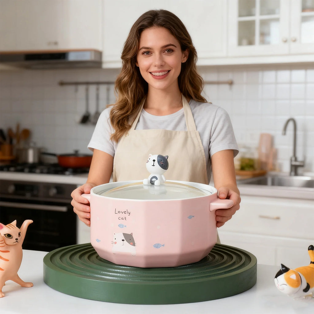 Noodle Bowl with Cat Design, 850 ml Ramen and Soup Bowl – image 3