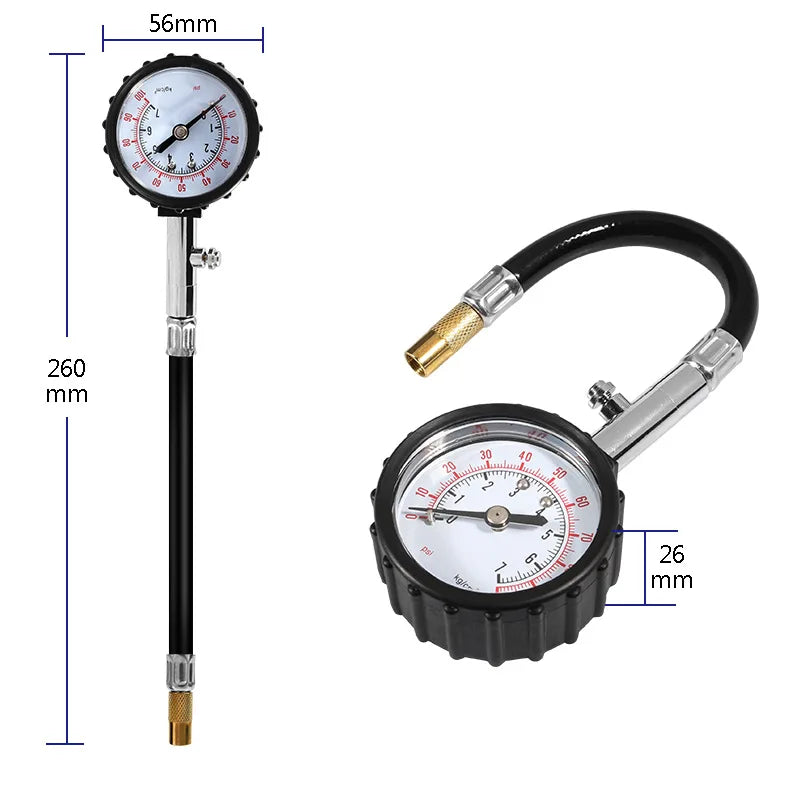 Tire Pressure Gauge 0–100 PSI – Dial Gauge with Hose – image 5