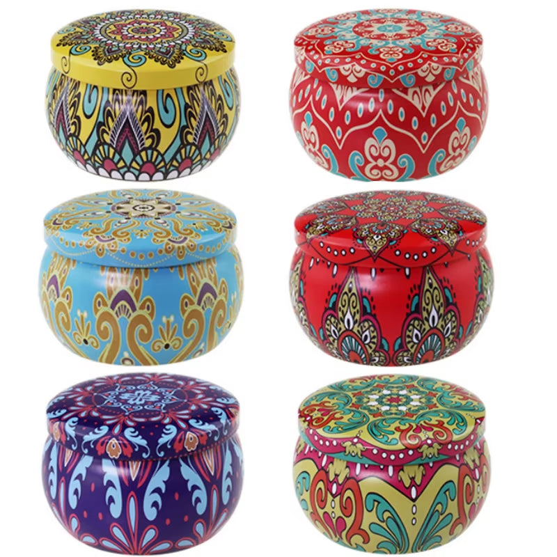 Candle Tin Jars 6 Pack with Lids for Candle Making