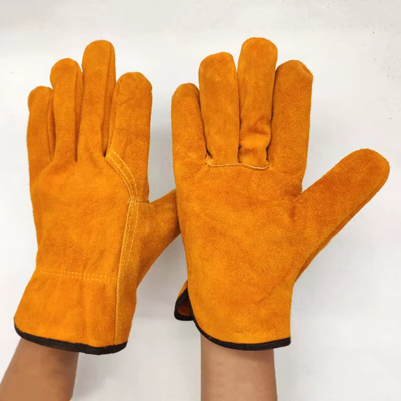 Cowhide Leather Work Gloves for Farm, Garage and Driving