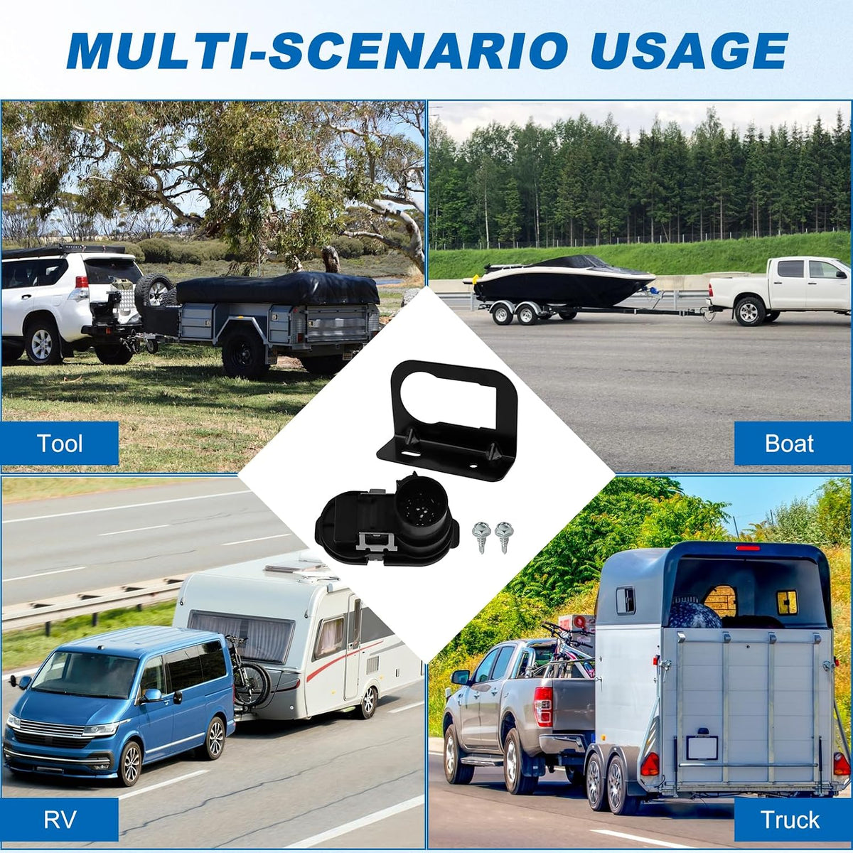 7-Way & 4-Pin Trailer Plug Kit with Mounting Bracket – image 9