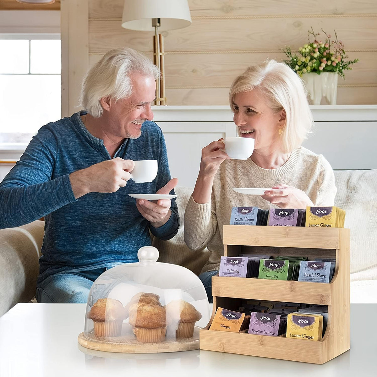 Tea Bag Organizer – Wooden Tea Storage Box Holds 180 Bags – image 7