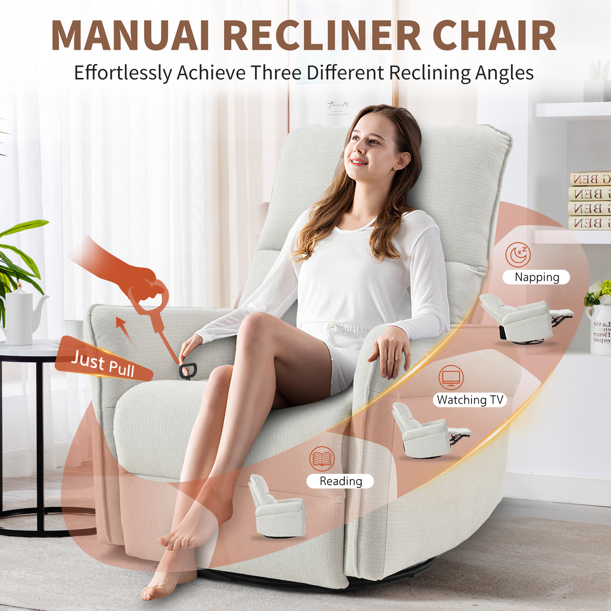 360 Swivel Rocker Recliner Glider Chair for Nursery, Gray – image 2