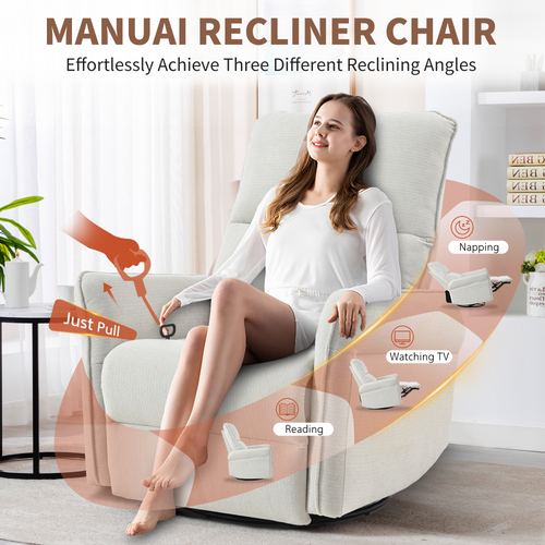 360 Swivel Rocker Recliner Glider Chair for Nursery, Gray – image 2