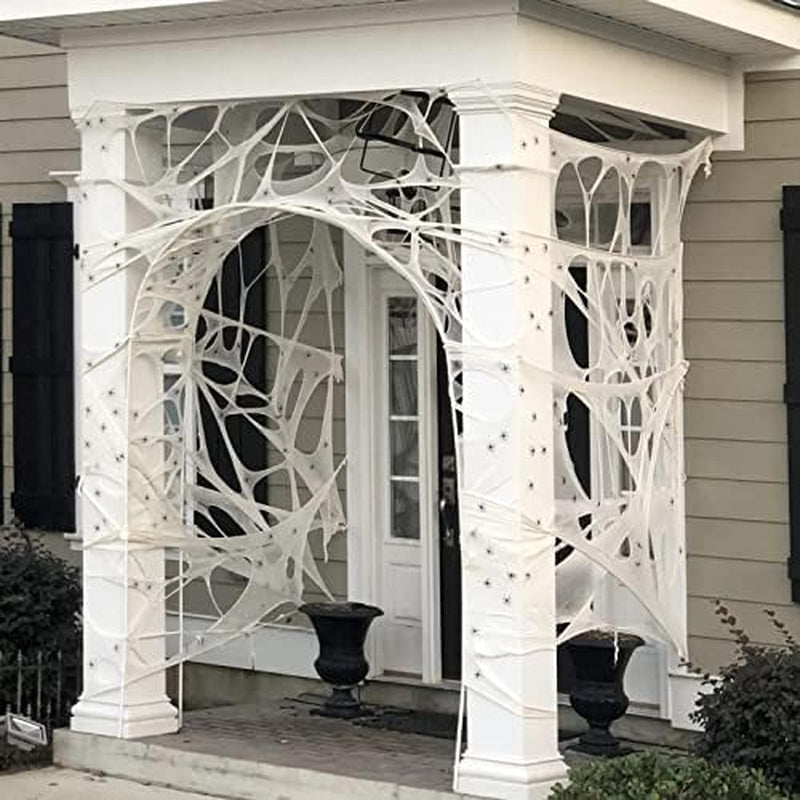 Halloween Spider Web – 450 sq ft Stretch Web Netting for Haunted House – image 5