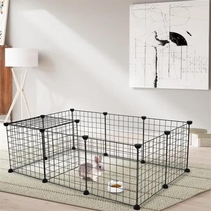 Small Animal Playpen - Metal Wire Pet Fence for Rabbits