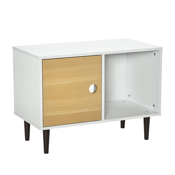 Wooden Cat House Side Table with Soft Cushion and Raised Legs