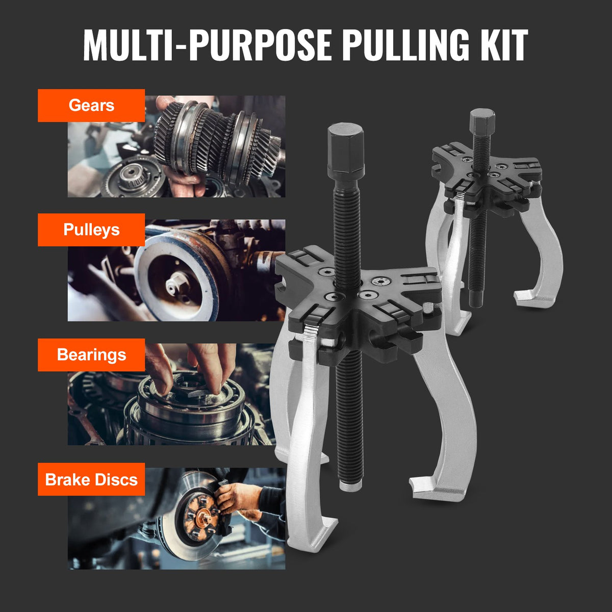 2-Piece Reversible Jaw Gear and Bearing Puller Set, 2 or 3 Jaw – image 9