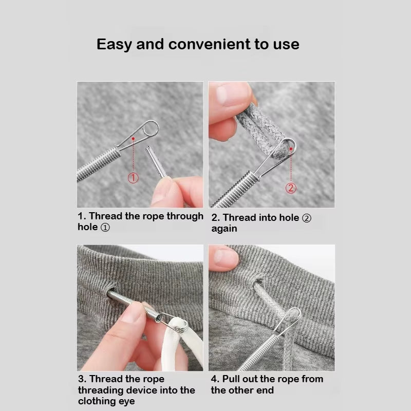Drawstring Threader Tool, Metal Spring Clip for Hoodies & Pants – image 6