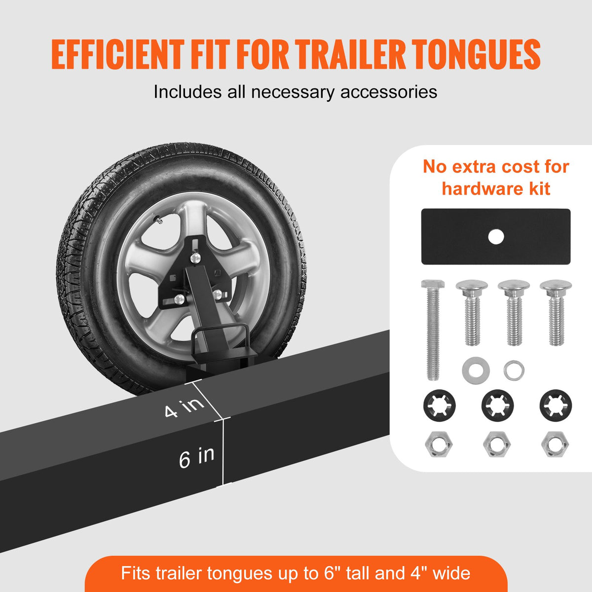 Trailer Spare Tire Carrier, Spare Tire Mount for Trailers, 160 lb – image 4